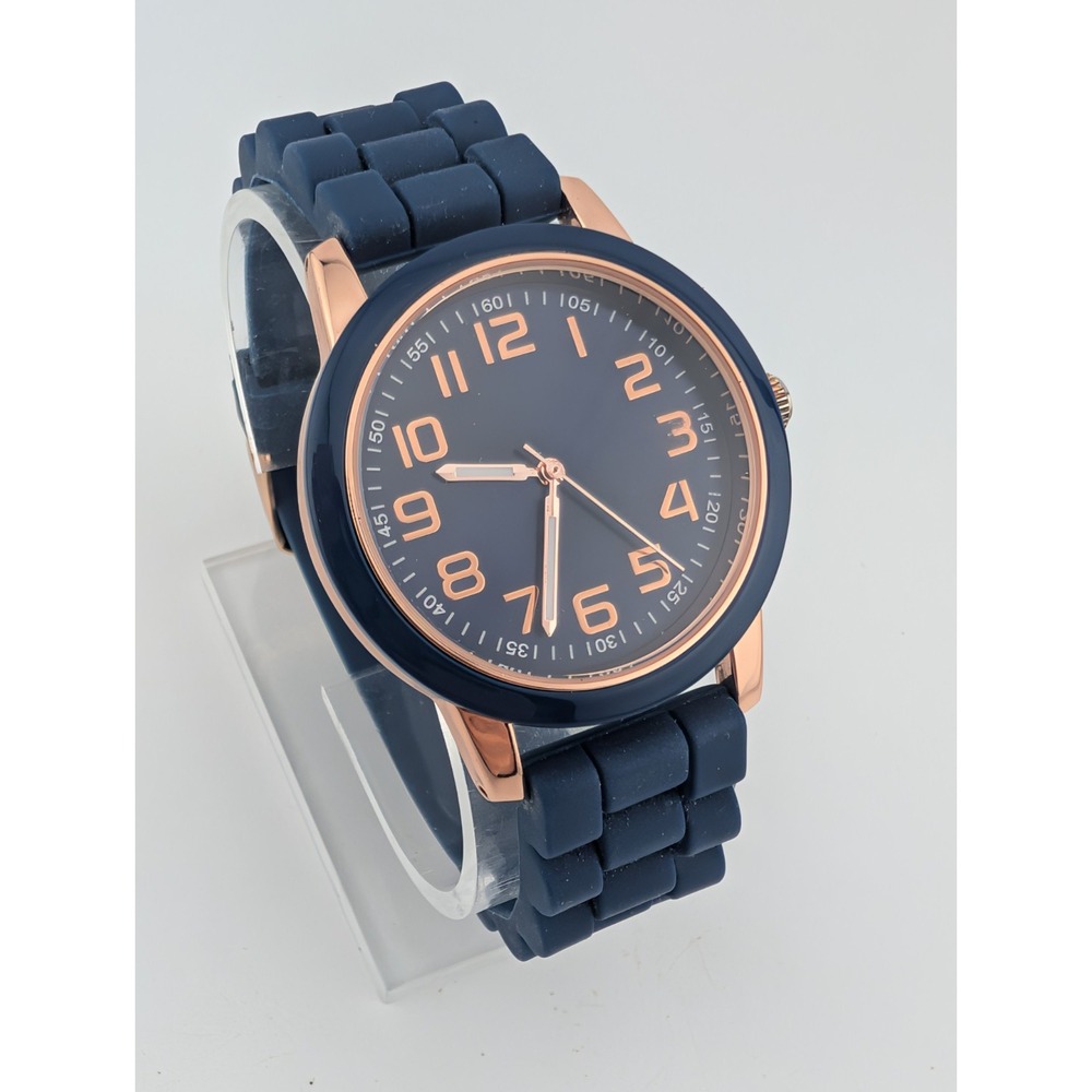 Time and Tru Women's Watch 38mm Case Blue Silicone Band- New Battery